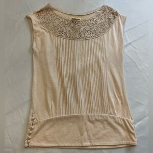 FREE PEOPLE Women’s Blouse, Button Detail, Design with Rhinestones, Small.
